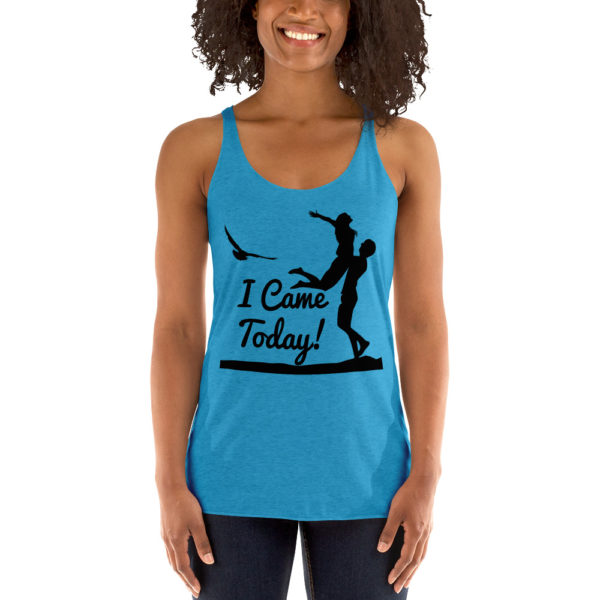 Silhouette Couple Came Today - Women's Racerback Tank - Image 7