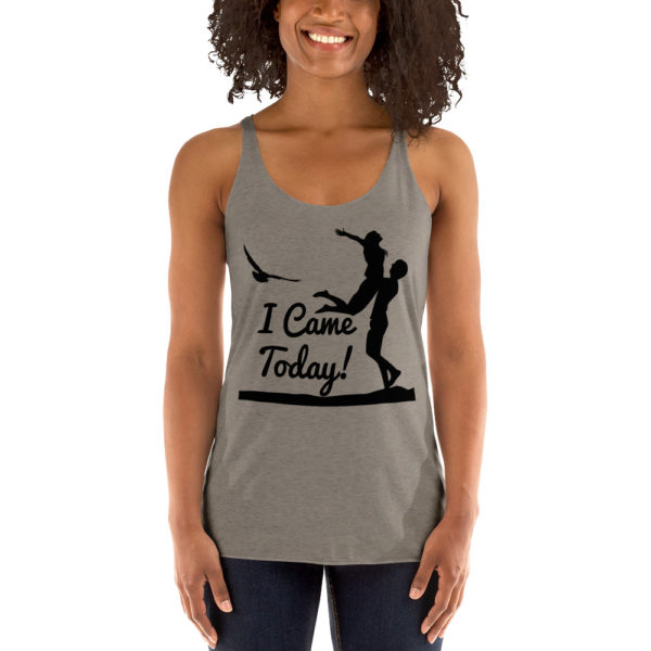 Silhouette Couple Came Today - Women's Racerback Tank - Image 5