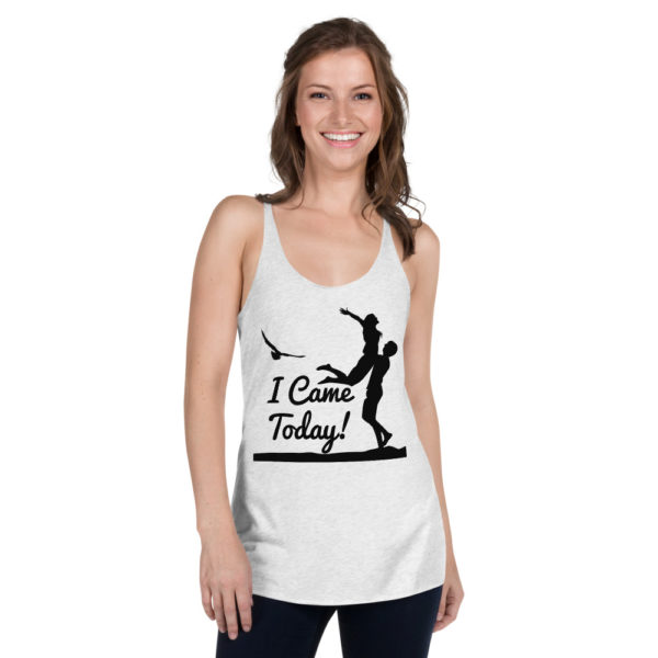 Silhouette Couple Came Today - Women's Racerback Tank - Image 4