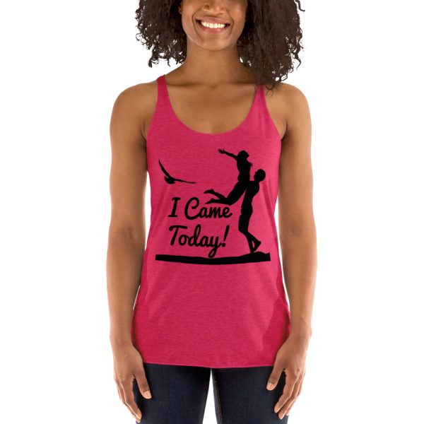 Silhouette Couple Came Today - Women's Racerback Tank - Image 9