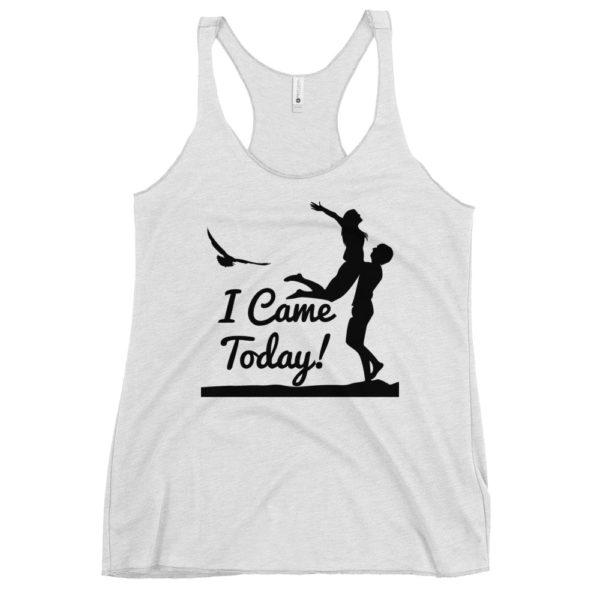 Silhouette Couple Came Today - Women's Racerback Tank - Image 3