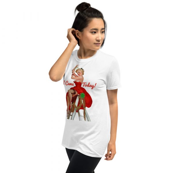 Christmas Pinup with Mistletoe Came Today Women's T-Shirt - Image 6